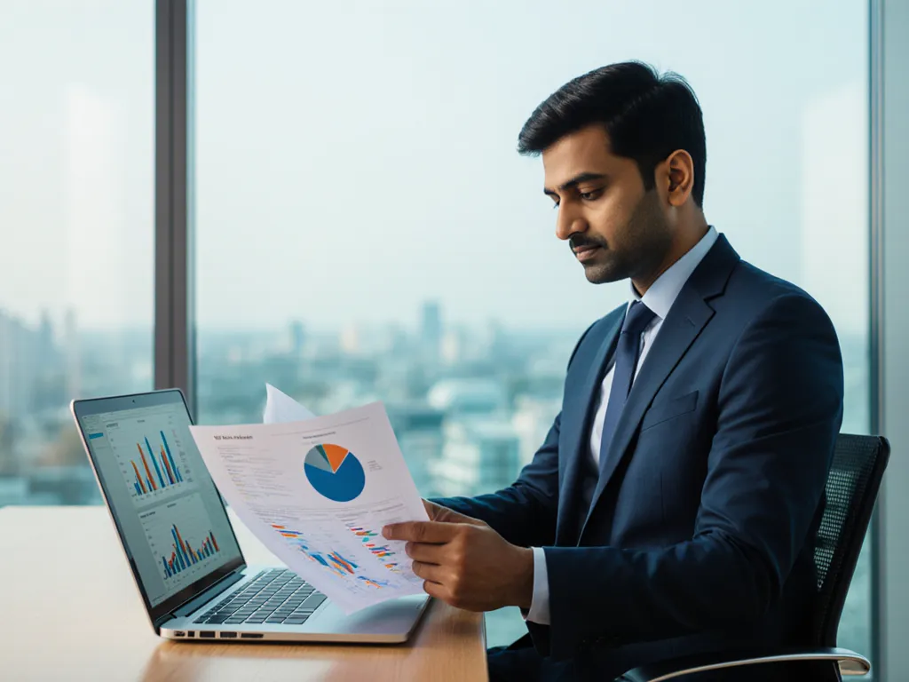 A compliance officer reviewing ESG audit data — occupational health as a funded, reportable line