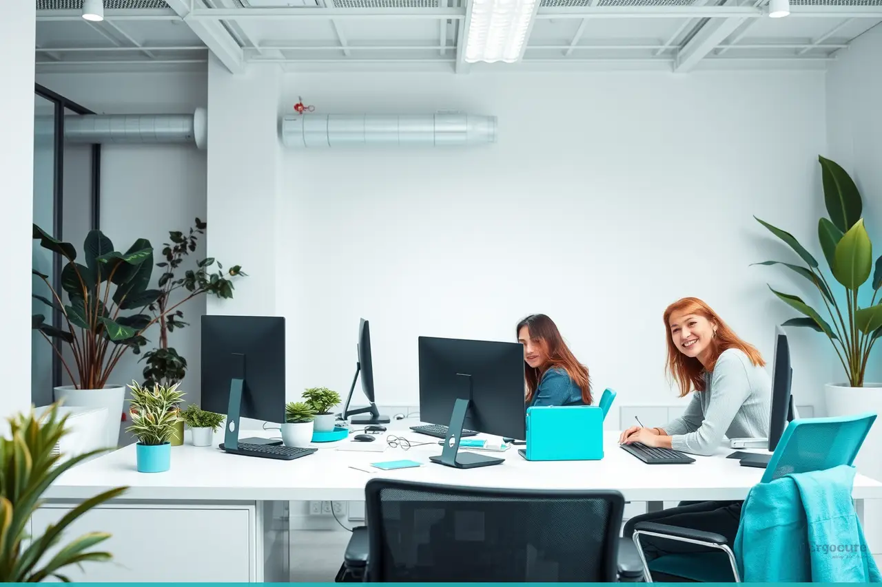 A modern workplace — the everyday environment Ergocure assessments cover