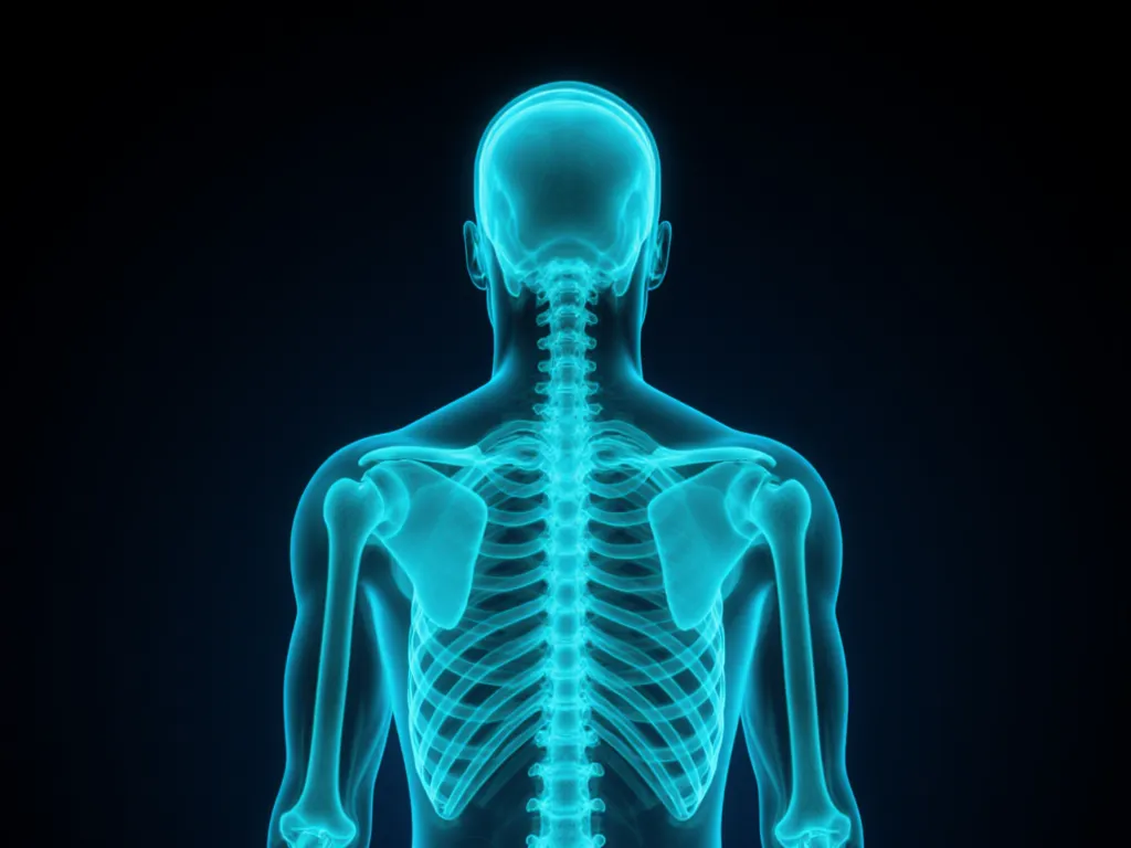 Anatomical x-ray with ISO standards marked on the body regions they govern